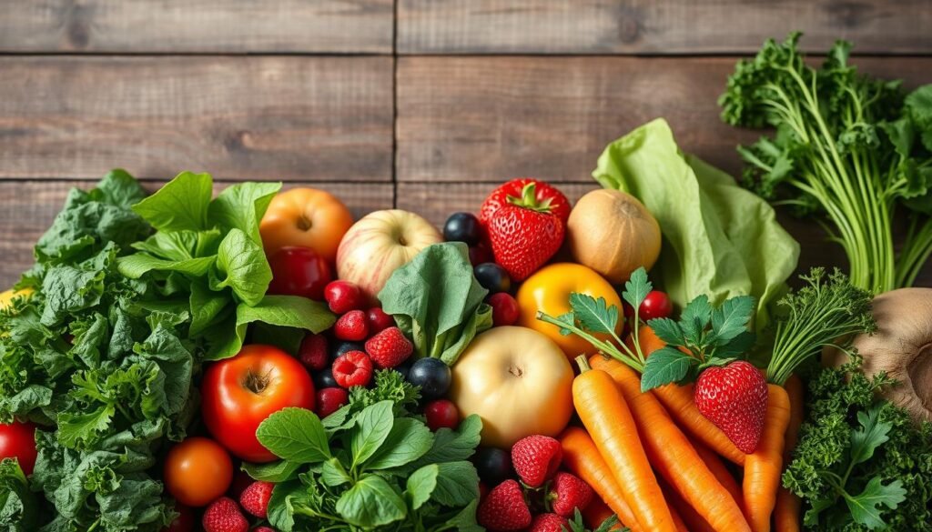 A bountiful display of healthy foods for a sustainable weight-loss regimen. A vibrant array of fresh fruits and vegetables - crisp greens, juicy berries, and crunchy carrots - nestled amidst a rustic wooden backdrop. Soft, diffused lighting casts a warm, inviting glow, highlighting the natural textures and vibrant hues. A minimalist, uncluttered composition emphasizes the simplicity and wholesome essence of these nourishing ingredients. The arrangement conveys a sense of balance, harmony, and the promise of a fulfilling, guilt-free dietary journey. A bountiful display of healthy foods for a sustainable weight-loss regimen. A vibrant array of fresh fruits and vegetables - crisp greens, juicy berries, and crunchy carrots - nestled amidst a rustic wooden backdrop. Soft, diffused lighting casts a warm, inviting glow, highlighting the natural textures and vibrant hues. A minimalist, uncluttered composition emphasizes the simplicity and wholesome essence of these nourishing ingredients. The arrangement conveys a sense of balance, harmony, and the promise of a fulfilling, guilt-free dietary journey.